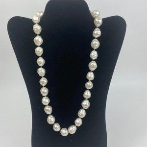 Large Faux Pearl Necklace 23"